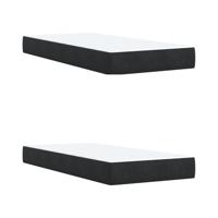 Boxspring met matras fluweel zwart 200x200 cm - thumbnail