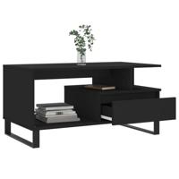 Salontafel 90x49x45 cm bewerkt hout zwart - thumbnail