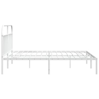 Bedframe met hoofdbord metaal wit 200x200 cm - thumbnail