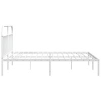 Bedframe met hoofdbord metaal wit 200x200 cm - thumbnail