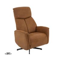 LABEL51 Fauteuil Helsinki - Cognac - Micro Suede - Manueel Verstelbaar - thumbnail