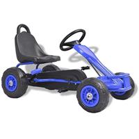 VidaXL Skelter met pedalen en pneumatische banden blauw - thumbnail