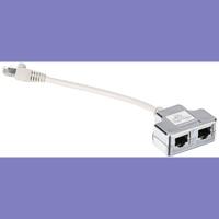 Digitus RJ45 Netwerk Adapter CAT 5, CAT 5e [1x RJ45-stekker - 2x RJ45-bus] Grijs - thumbnail