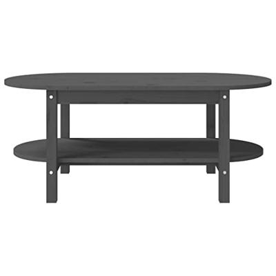 Salontafel 110x55x45 cm massief grenenhout grijs
