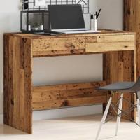 Bureau 101x50x76,5 cm bewerkt hout oud houtkleurig - thumbnail