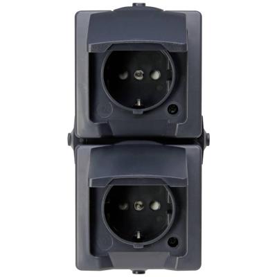 Kopp 136915009 Nautic Wandontactdoos met klapdeksel spatwaterdicht Antraciet 1 stuk(s)