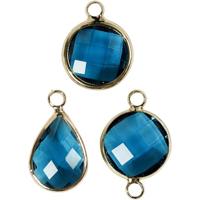 Creotime sieradenhangers 15 - 20 mm rond 6 stuks turquoise - thumbnail