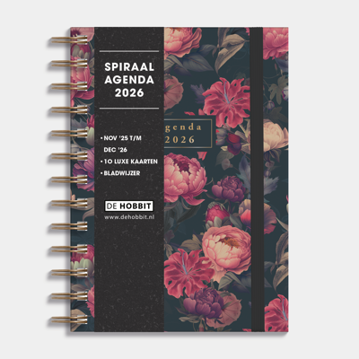 A5 Spiraal Agenda Roos Klassiek 2026