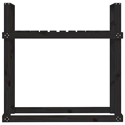 Haardhoutrek 110x35x108,5 cm massief grenenhout zwart Haardhoutrek 110x35x108,5 cm massief grenenhout zwart