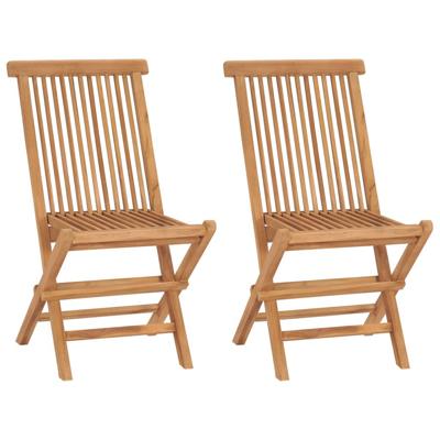 VidaXL Opklapbare stoelen, 2 stuks, massief teakhout