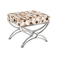 Kruk DKD Home Decor Bruin Beige Zilverkleurig Kameel Staal 53 x 40 x 43 cm - thumbnail