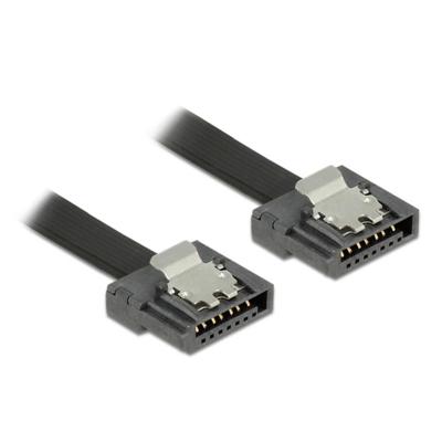 Delock 83843 SATA 6 Gb/s kabel 100cm zwart FLEXI Delock 83843 SATA 6 Gb/s kabel 100cm zwart FLEXI