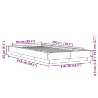 Bedframe met LED-verlichting gerookt eikenkleurig 150x200 cm - thumbnail