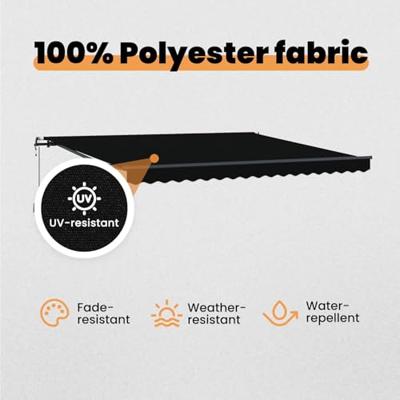 VidaXL Inklapbaar zonnescherm zwart 400 × 300 cm stof en aluminium