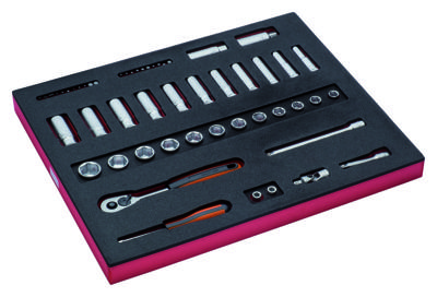 Bahco Foaminlay Fit&Go 2/3 met doppen en toebehoren 3/8" - 38-delig - FF1F2103