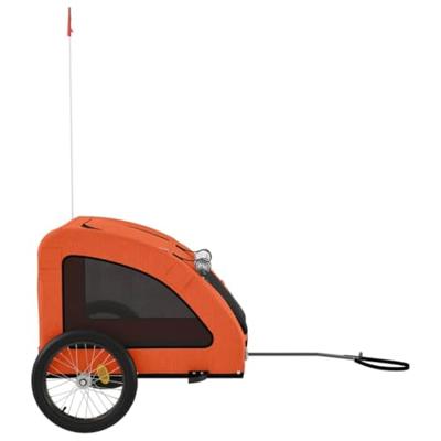 Hondenfietstrailer oxford stof en ijzer oranje - thumbnail
