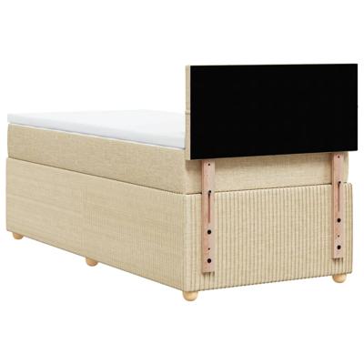 Boxspring met matras stof crèmekleurig 120x200 cm - thumbnail