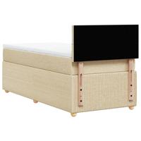 Boxspring met matras stof crèmekleurig 90x200 cm - thumbnail