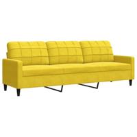 3-delige Loungeset met kussens en bolsters fluweel geel - thumbnail