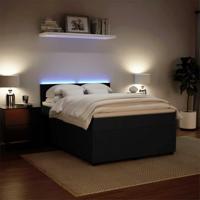 Boxspring met matras fluweel zwart 140x190 cm - thumbnail