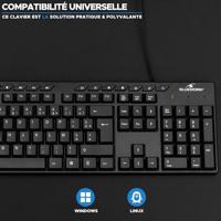 Toetsenbord - BLUESTORK - MEDIA OFFICE - Bedraad - Azerty - Windows-compatibel - Zwart - thumbnail