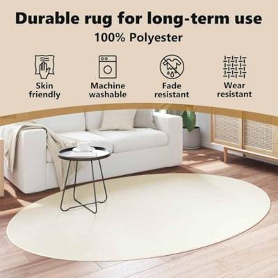 VidaXL Vloerkleden ovaal huarte crème 160 x 230 cm 100% polyester