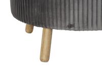 Voetensteun DKD Home Decor 80 x 80 x 38 cm Scandi Grijs Hout Fluweel Donker grijs Velvet - thumbnail