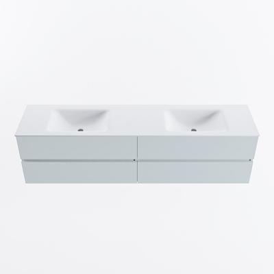 MONDIAZ VICA 190cm badmeubel onderkast Clay 4 lades. Wastafel CLOUD dubbel 2 kraangaten, kleur Talc.