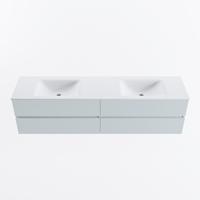 MONDIAZ VICA 190cm badmeubel onderkast Clay 4 lades. Wastafel CLOUD dubbel 2 kraangaten, kleur Talc. - thumbnail