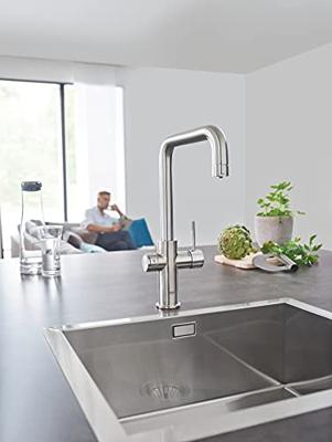 Bruisendwater Keukenkraan GROHE Blue Home Duo Starterkit Chilled en Sparkling Water U Uitloop RVS Look