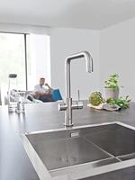 Bruisendwater Keukenkraan GROHE Blue Home Duo Starterkit Chilled en Sparkling Water U Uitloop RVS Look - thumbnail