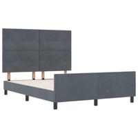Boxspringbed met hoofdeinde Donkergrijs 140 x 190 cm Fluweel - thumbnail