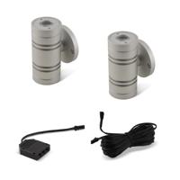 Uitbreidingsset LED-wandlamp Denno up-down zilver 12V - 2 spots - thumbnail