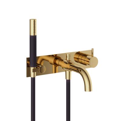 Inbouw Badmengkraan Hotbath Cobber Automatische Omstelinrichting Gepolijst Messing PVD (incl. doucheset)