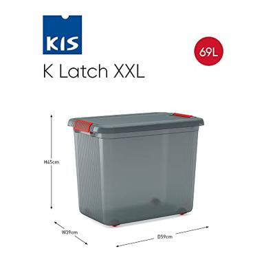 KIS 237491 Opbergbox K Latch Stapelbaar (b x h x d) 590 x 450 x 390 mm Rook-grijs, Doorschijnend 1 stuk(s) KIS 237491 Opbergbox K Latch Stapelbaar (b x h x d) 590 x 450 x 390 mm Rook-grijs, Doorschijnend 1 stuk(s)