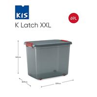 KIS 237491 Opbergbox K Latch Stapelbaar (b x h x d) 590 x 450 x 390 mm Rook-grijs, Doorschijnend 1 stuk(s) - thumbnail
