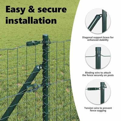 VidaXL Hek met paal groen 0,6 x 10 m staal en pvc