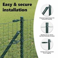 VidaXL Hek met paal groen 0,6 x 10 m staal en pvc - thumbnail