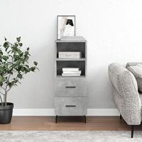Dressoir 34,5x34x90 cm bewerkt hout betongrijs - thumbnail