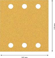 Bosch Accessories EXPERT C470 2608900891 Oscillerend schuurpapier Geperforeerd Korrelgrootte (num) 60 (l x b) 115 mm x 107 mm 10 stuk(s) - thumbnail