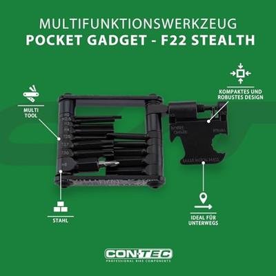 CONTEC multifunctie-tool "pocket gadget - f22 stealth" ct multifunction f22 22 functions CONTEC multifunctie-tool "pocket gadget - f22 stealth" ct multifunction f22 22 functions