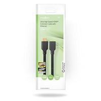 Nedis Ultra High Speed HDMI-Kabel | HDMI Connector | HDMI Female | 8K@60Hz | 48 Gbps | 1.00 m | Rond | 7.9 mm | Zwart | Doos - CVGB35090BK10 - thumbnail