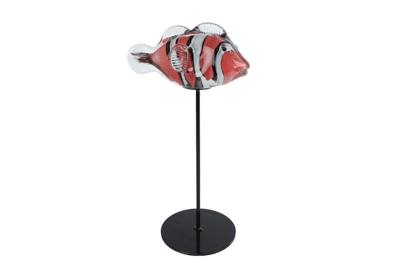 Sculptuur Fish o/standaard oranje/wit glas