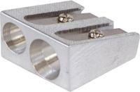 OFFICE products potloodslijper, 2 gaats, uit metaal - thumbnail