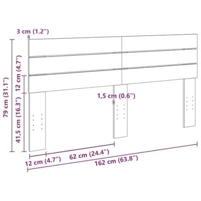 Hoofdeinde 160 cm massief hout eiken - thumbnail