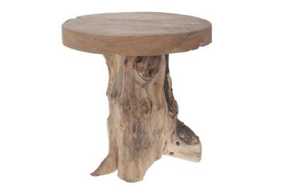 Houten kruk teak hout 41x40x25cm