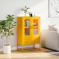 Hoge kast 68x39x111,5 cm staal mosterdgeel - thumbnail