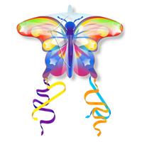 Kites Ready 2 Fly - pop-up mini nylon vlieger vlinder regenboog - thumbnail
