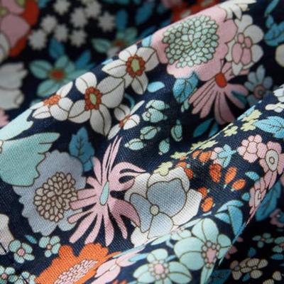 Kinderrokje bloemenprint 92 donkerblauw