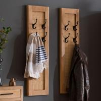 Artistiq Kapstok 'Denice' Mangohout en rotan, Met 8 haakjes - thumbnail